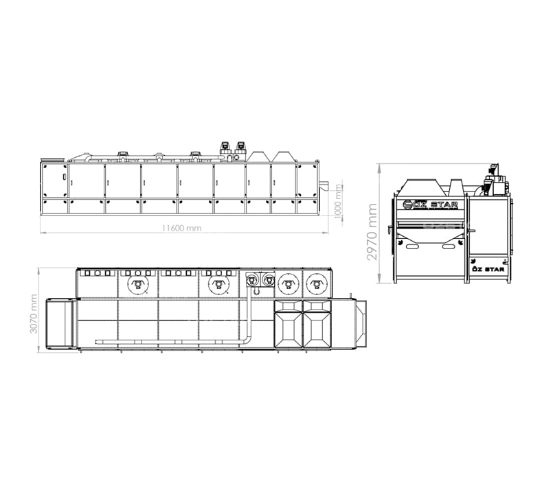 Nut Roasting Machine Belt Type Roasting Machine 1000